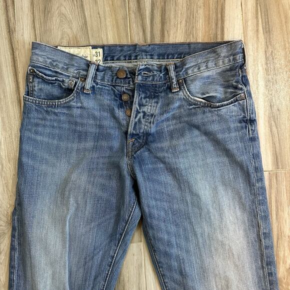 Abercrombie & Fitch Jeans Mens 31x30.5 Blue Kilburn Low Rise Bootcut Denim Y2K - Picture 1 of 8